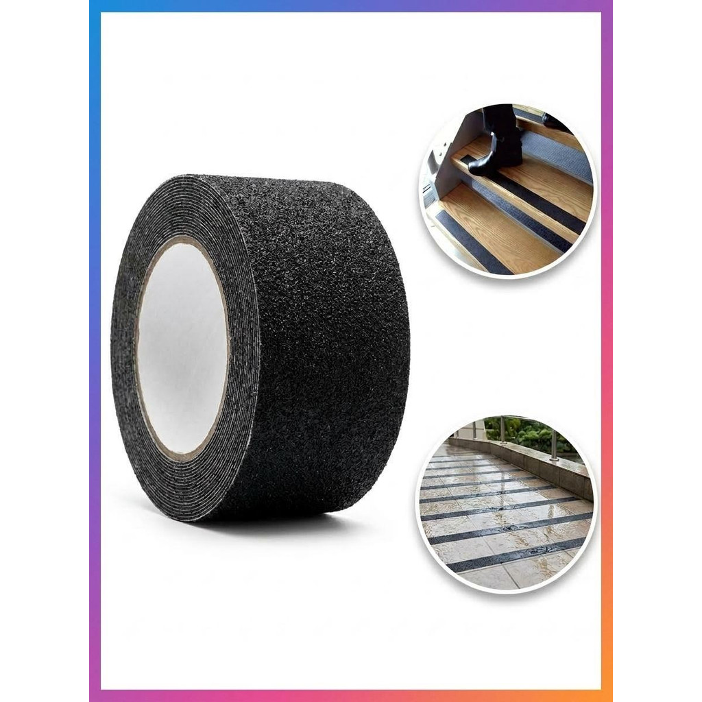 Fita Antiderrapante Kapazi 50mm X 5m Para Escada Rampa E Piso Segurança Residencial E Comercial Preta