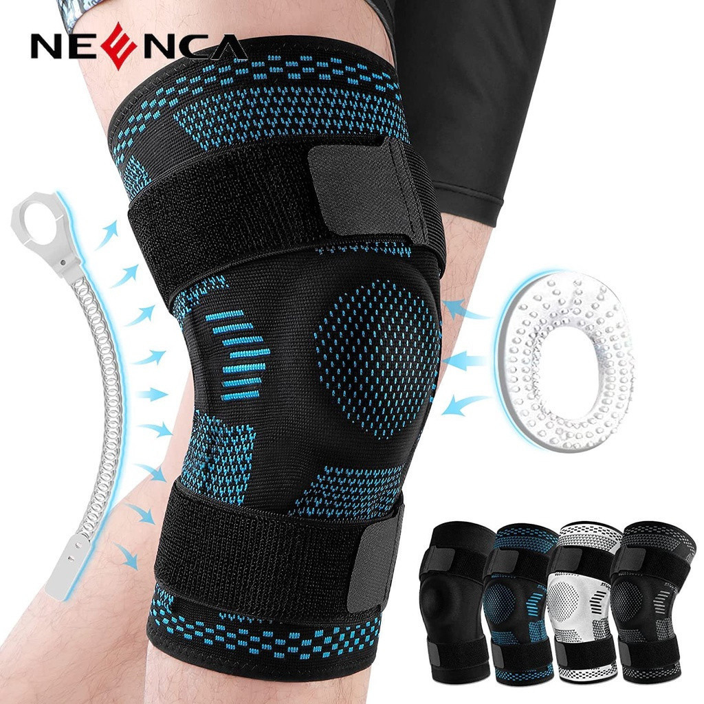 Manga De Compressão De Suporte De Joelho Com Estabilizadores Laterais E Patella Gel Para Dor No Rasgo Menisco ACL MCL Re