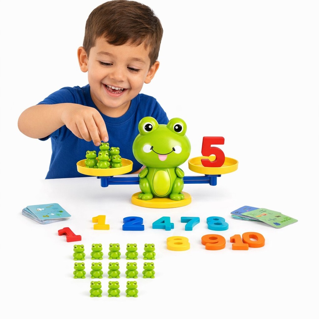Brinquedo De Equilíbrio Sapo Pedagógico Jogo De Matemática Sapinho Educativo Raciocínio Balança