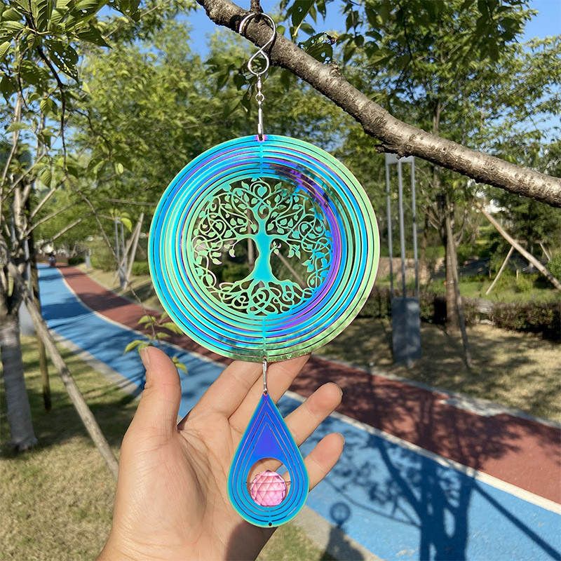 15cm girador de vento girador de vento ao ar livre aço inoxidável colorido beija-flor vento para combinação de carrilhão
