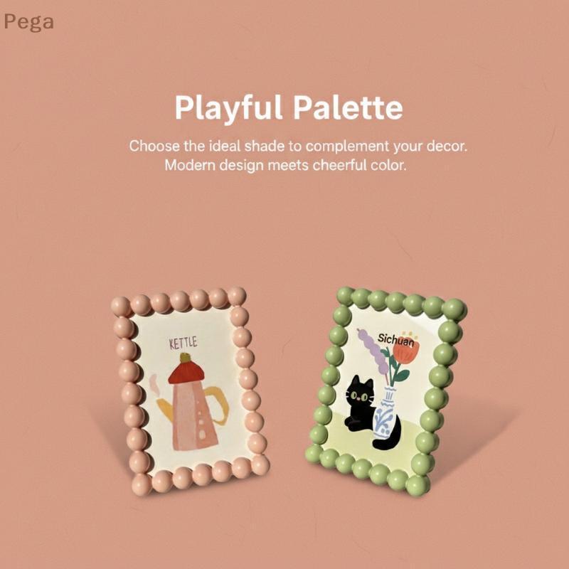 [Pega-t] Porta-Retratos Decorativo Com Borda Frisada , Fofo Para Quarto De Crianças , Detalhes Adoráveis Qualquer Espaço