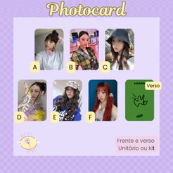 Photocard Fanmade Newjeans Haerin | K-pop | Papel Fotográfico Laminado | Unidade ou Set