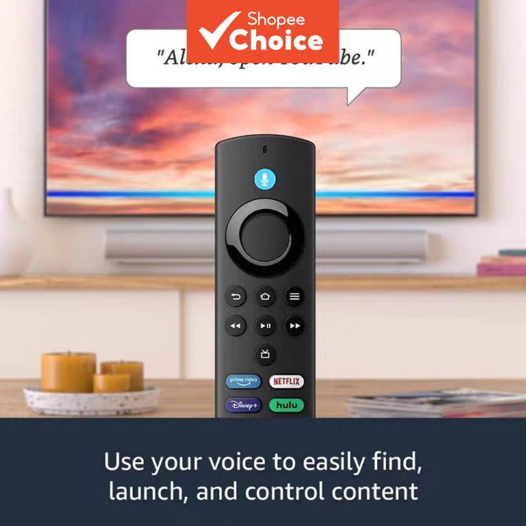 Controle Remoto de Voz de Substituição compatível com Fire TVs Stick/Cube/Lite/4K/4K Max e Insignia/Toshiba/Pioneer