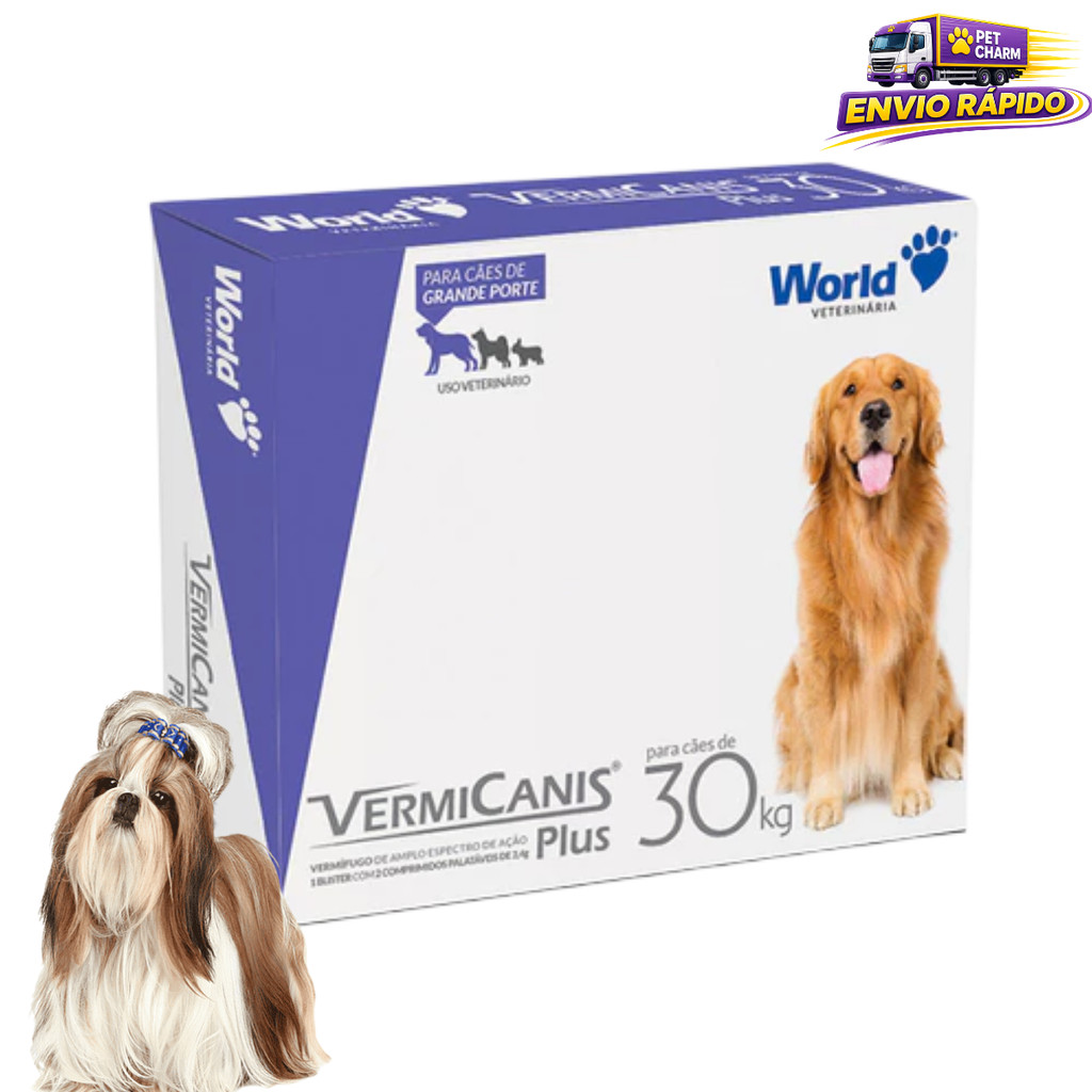 VermiCanis Plus 2,4g Cães Grande Porte Vermífugo 2 Comprimidos