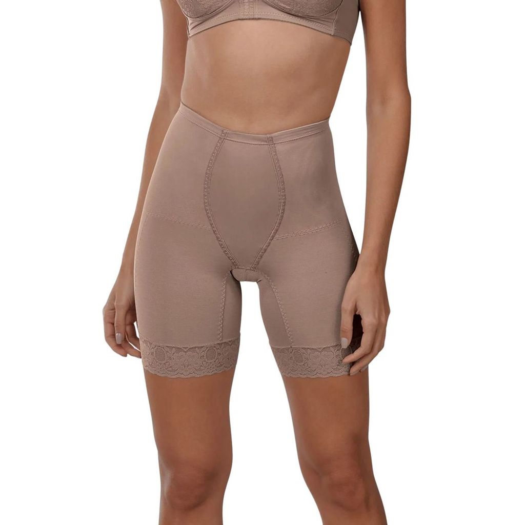Cinta Bermuda Modeladora Alta Compressão Demillus Violão Barra Em Renda Vestido Saia