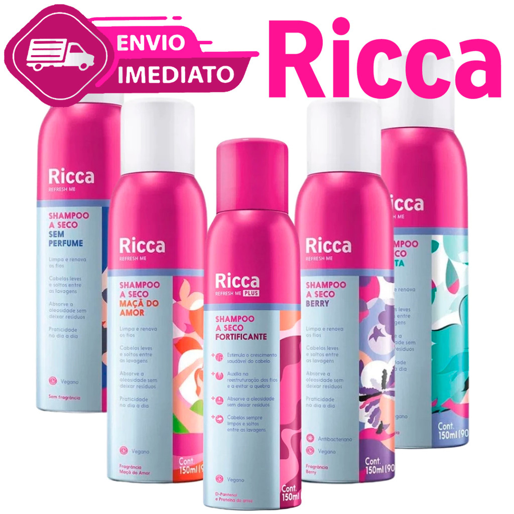 Shampoo A Seco Ricca Fácil Aplicação Rápido Linha A Seco Escolha o Seu Envio Imediato