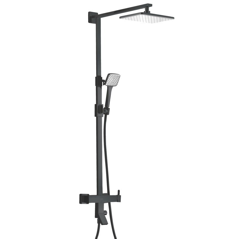 Jiumu 36284-081/DB-1 Conjunto de chuveiro todo em cobre corpo chuveiro quadrado preto antigo
