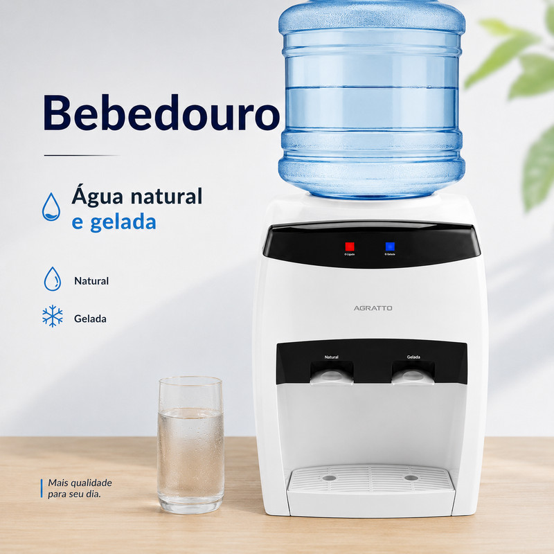 Bebedouro 10L ou 20l Agratto Bebedouro Bivolt Refrigerador de Água Natural Gelada Elétrico De Mesa