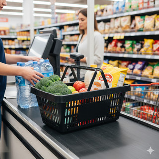 Caixa Plastica Vazada Retangular Preta Resistente Transporte Armazenamento Empilhavel Feira Mercado