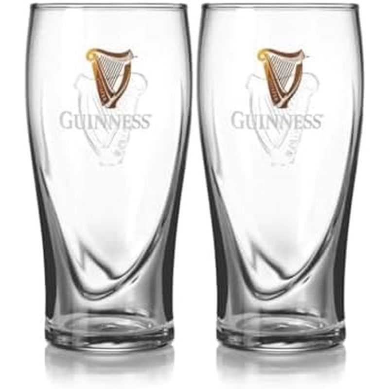 Pacote Duplo De Copos De Cerveja Guinness 20 Onças | Mercadoria Oficial Certif Presente Ideal Para Amantes