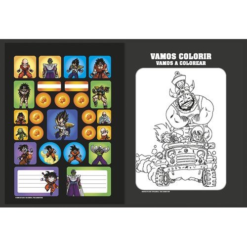 Caderno Costurado Dragon Ball Z 80 Folhas Papel Sulfite Personagens Anime Escolar