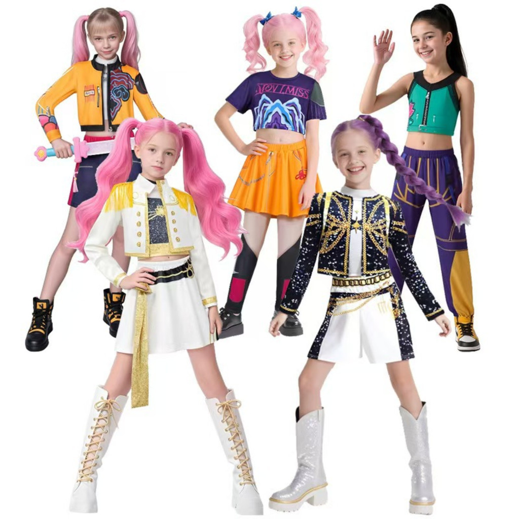 Fantasia Guerreiras Kpop Festa Pop Infantil Dança Palco Luxo