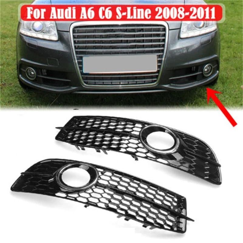 Grade Do Para-Choque Dianteiro , Luz De Neblina , Grades , Capa De Favo De Mel , HEX , Adequada Audi A6 C6 S-Line 2008-2