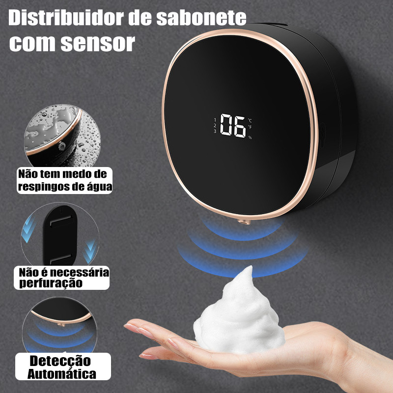 Saboneteira Automática 300ml com Sensor Inteligente | Recarregável e à Prova d'Água