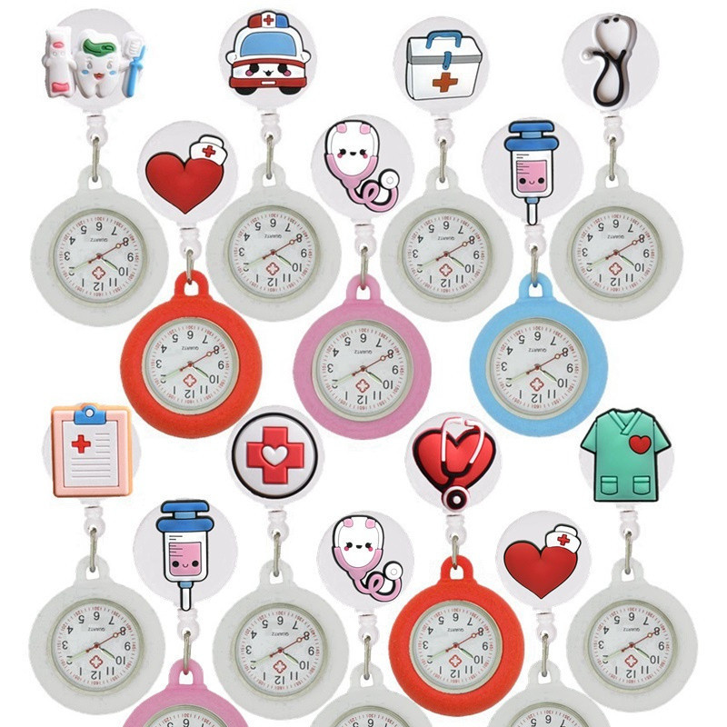 Relógio De Bolso Retráctil , Ícone Médico Hospitalar , Amor , Estetoscópio , Enfermeira , Clipes Pendurados , Carretel D