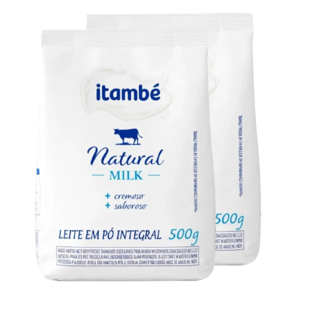 2 Un- Leite em pó Integral ITAMBÉ NATURAL MILK 500 GR