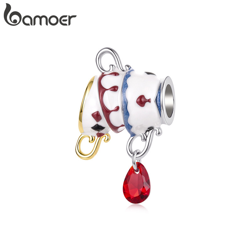 Bamoer Encantos Contas Acessórios De Xícara De Chá Pulseira DIY Para Presente Feminino
