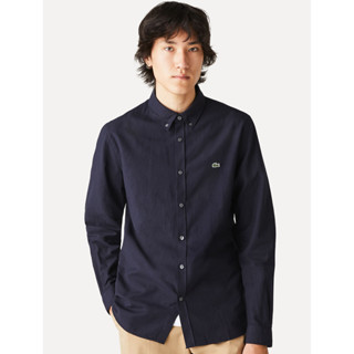 Camisa Lacoste Masculina Regular Pinpoint Cotton Oxford Azul Marinho em Oferta na Shopee