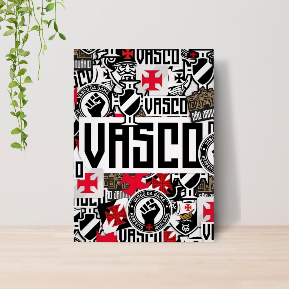 Quadro Decorativo Vasco Da Gama Time Futebol Escudo 01 | Placa 20x28