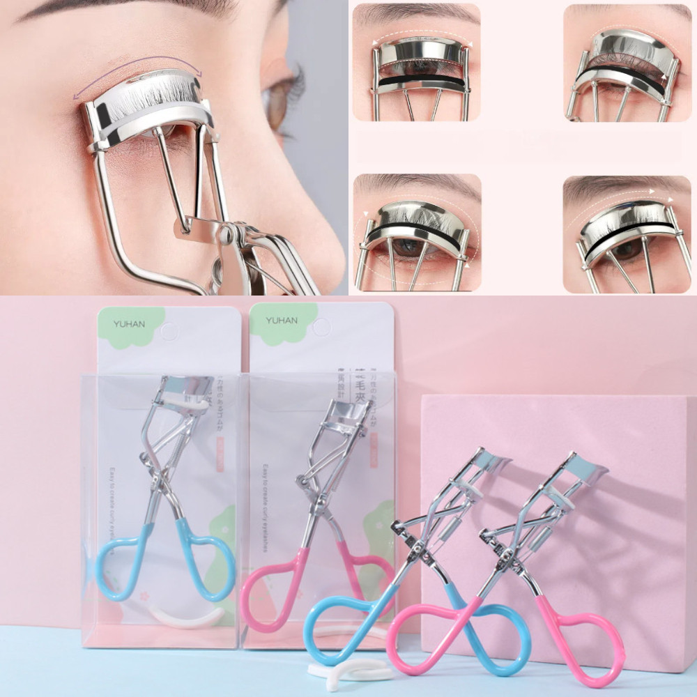 Kit 1/6 Pçs Curvador de Cílios Curvex Profissional Com Borrachas - Cores sortidas
