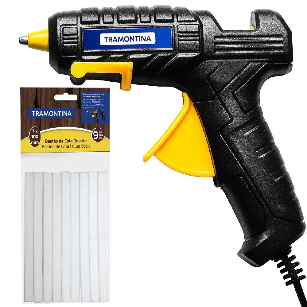 Pistola de Cola Quente Bivolt 15-20W Com 09 Bastões de Cola Quente 7mm - Tramontina