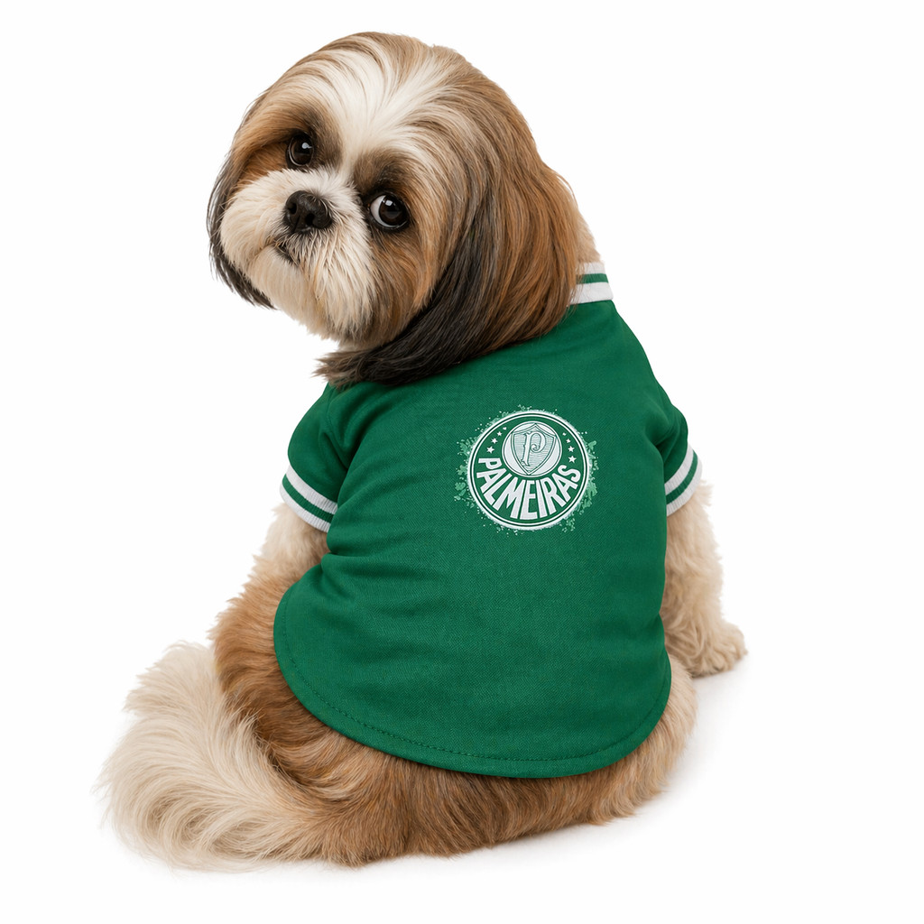 Camisa Pet Verde Inspiração Palmeiras Cães e Gatos TAM 8