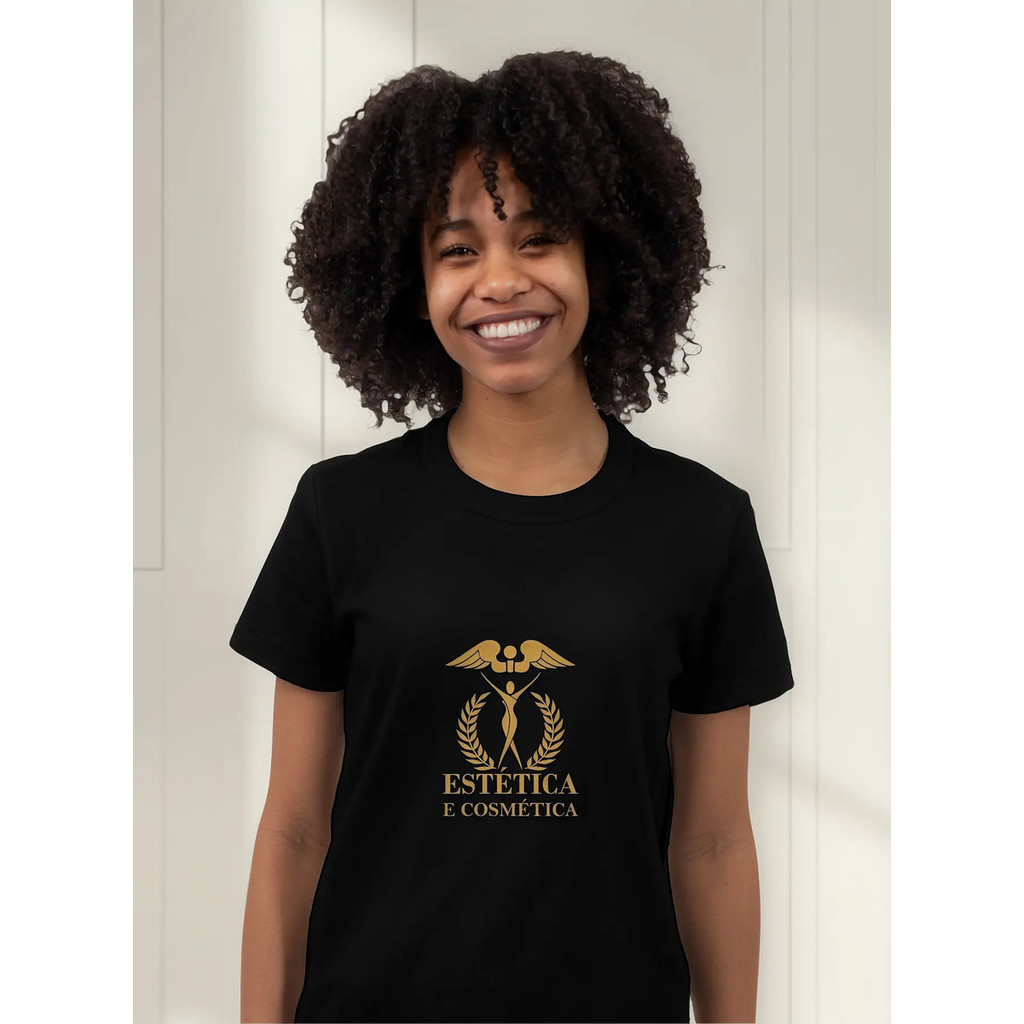 Camiseta Algodão Feminina Estetica E Cosmetica Logo Grande