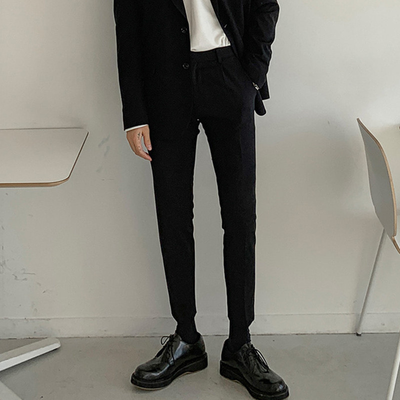 Primavera novo estilo masculino versão coreana solto jovens estudantes na moda esportes casuais calças magras terno