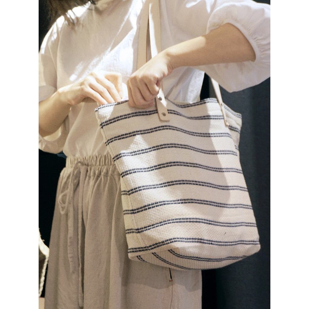 Sobag literário Harajuku algodão linho listras grande saco chique japonês bolsa de lona feminino estilo Mori um ombro in