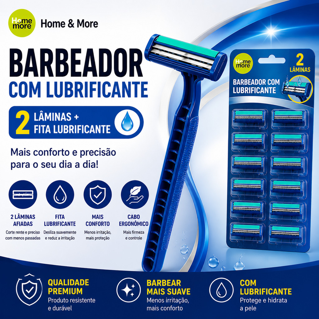 Prestobarba Aparelho de Barbear 2 Lâminas Fita Lubrificante Descartável Kit 12 24 36 48 60 Unidades Masculino Feminino