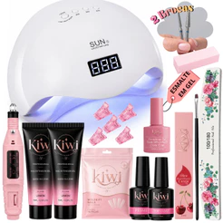 Kit Para Unhas Gel Cabine 48W Polygel Alongamento Barato Molde F1 Top Coat Primer + Lixa Lixadeira Caneta Acrigel Po