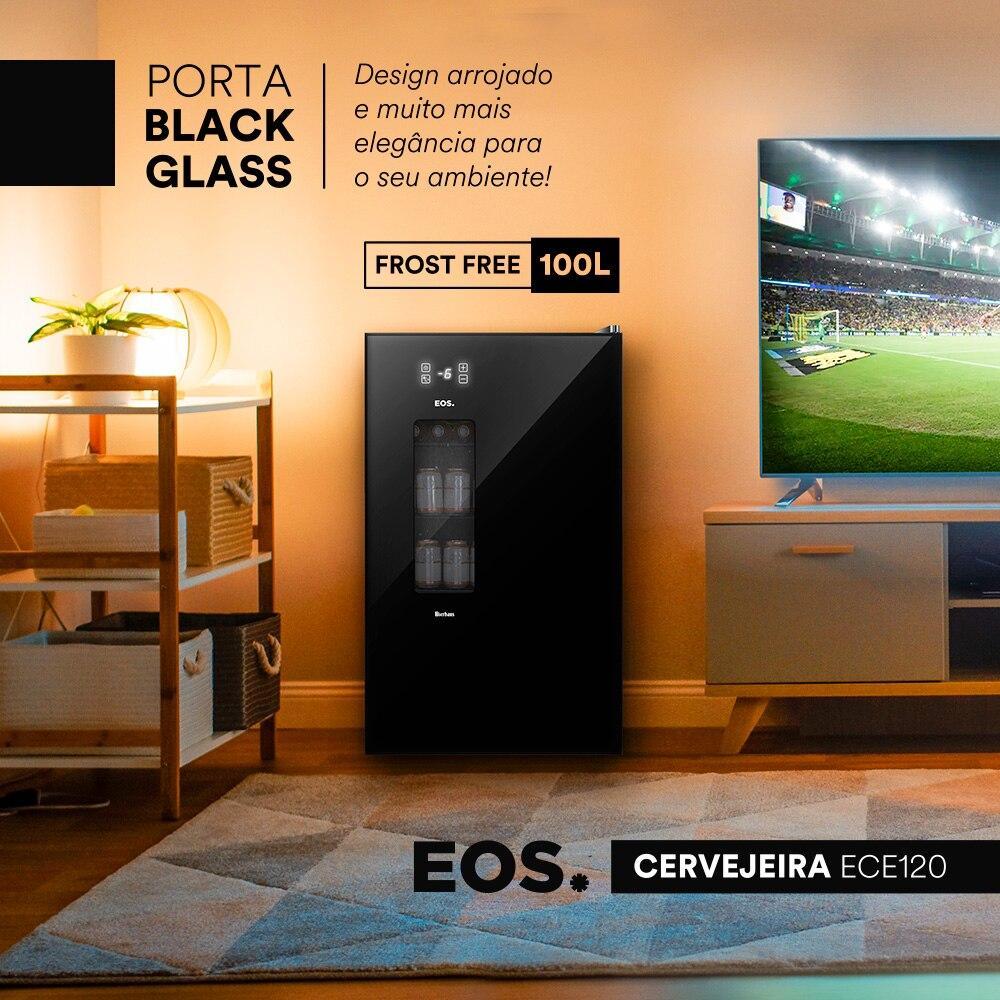 Cervejeira EOS Bierhaus 100 Litros Black Glass Frost Free ECE120 220V