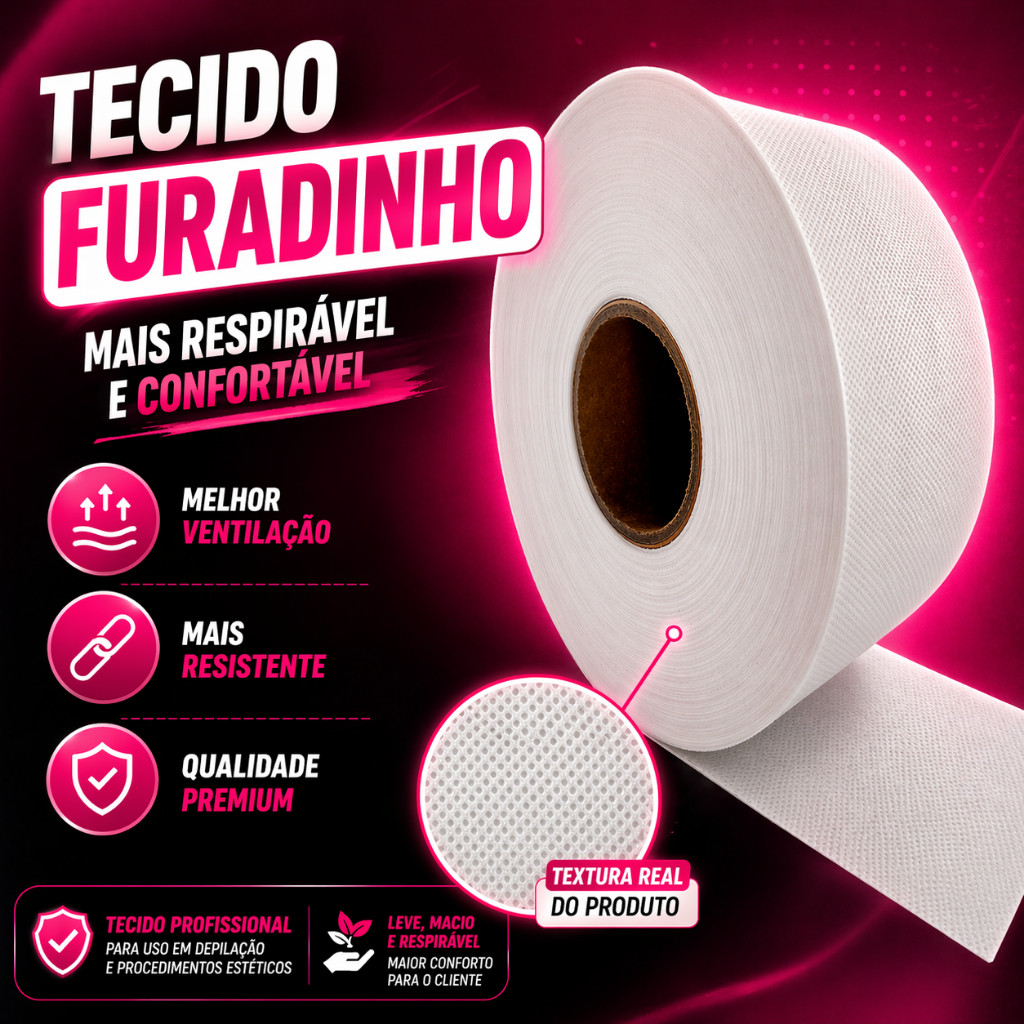 Detalhes do KIT 05 UNIDADES TNT PARA DEPILAÇAO 50 METROS GRAMATURA 70% 7,O CENTIMETROS, ENVIO 24 HRS UTEIS +POR-