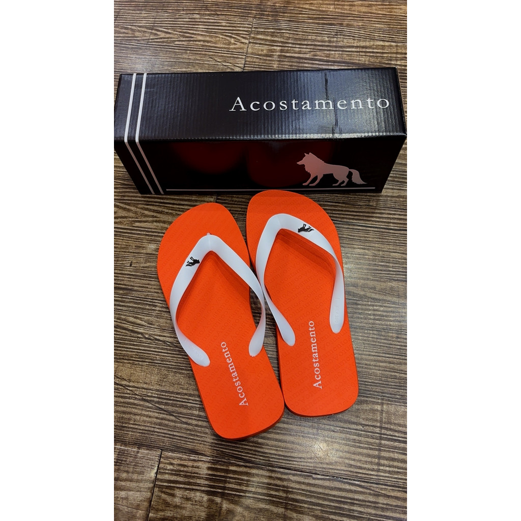 Chinelo Masculino Acostamento Basico - Laranja