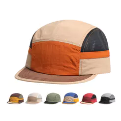 Boné Aba Curta Five Panel Malha Liso Vintage Americano Camping Diário Praia Corrida Ciclismo Masculino Feminino Chapéu