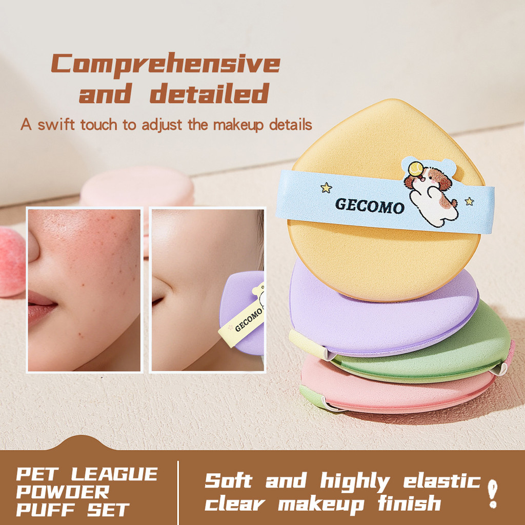 GECOMO Pet Lianmeng Puff Set Respirável Beleza Ovo Esponja Puff Completo Inglês Ferramenta de Beleza Transfronteiriça