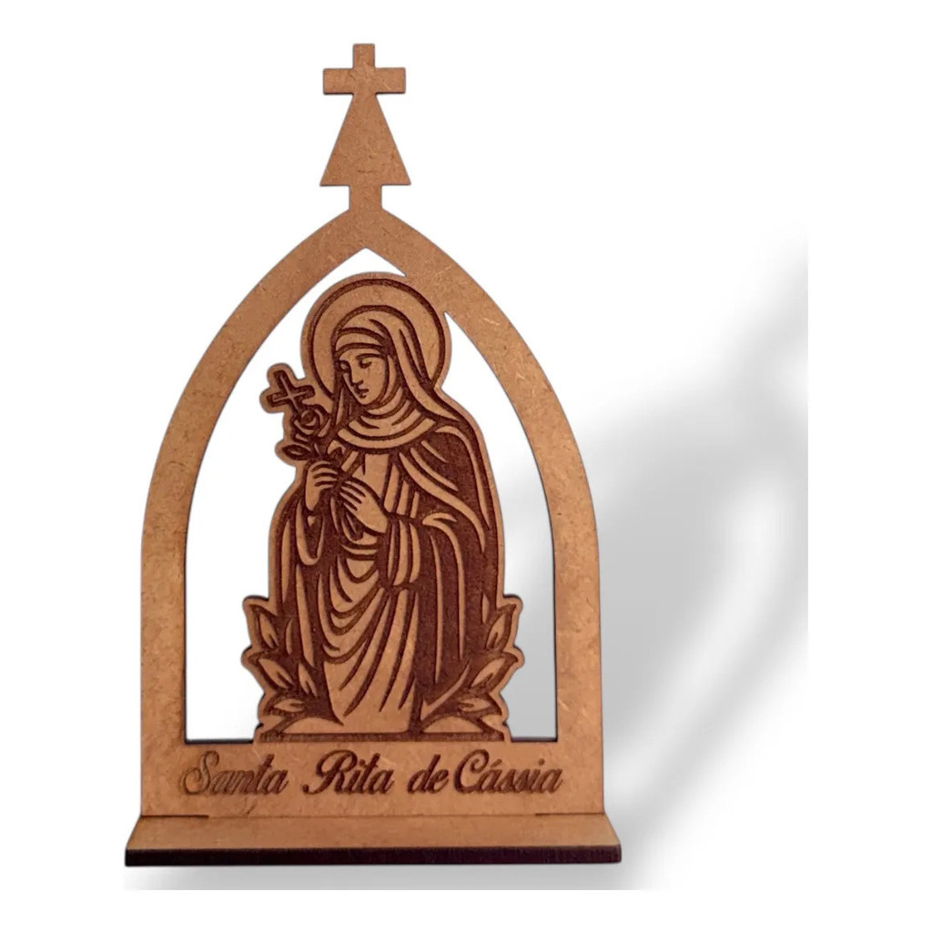 Kit Com 10 Lembrancinhas Santa Rita De Cássia Mdf Cru