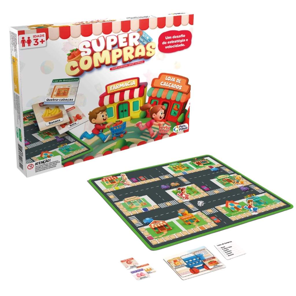 Jogo de Tabuleiro Super Compras Pais e Filhos - 793823-1