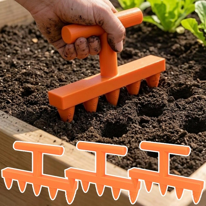 Broca Para Furo De Campo Que Economiza Tempo-Perfurador De Jardinagem De 5 Pinos-Semeador Rápido De Solo-Plantador De Es