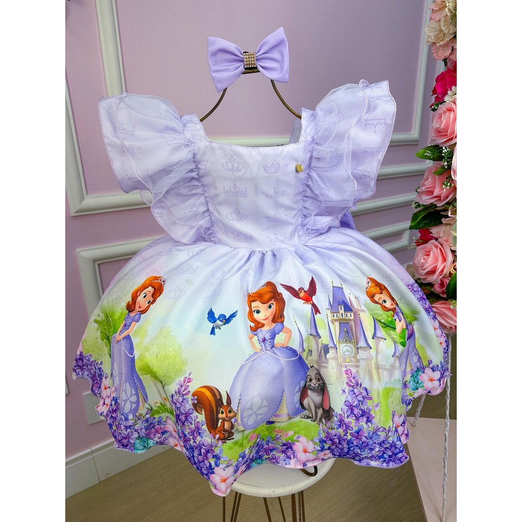 Vestido Casual Temáticos Kids Princesa Sofia
