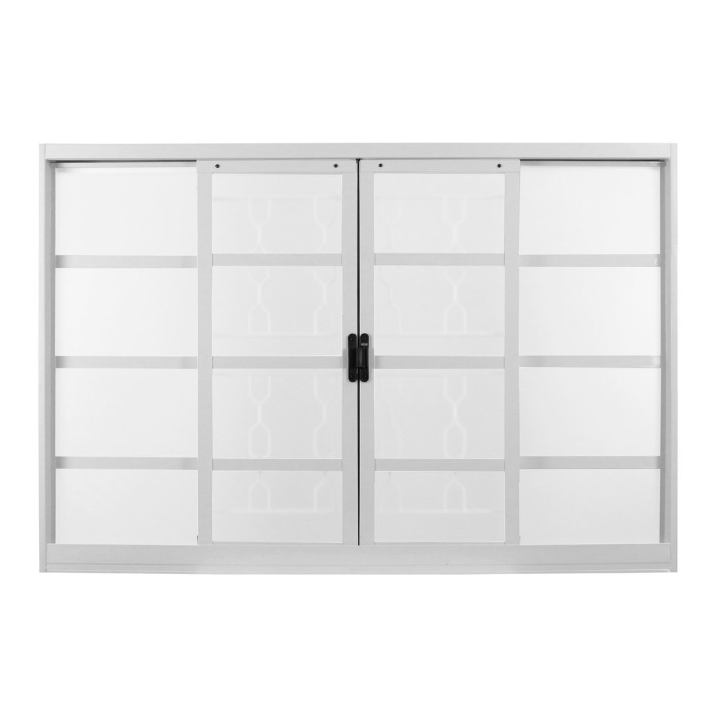 Janela de Aço de Correr 100x120cm 4 Folhas com Grade Minas Sul MGM