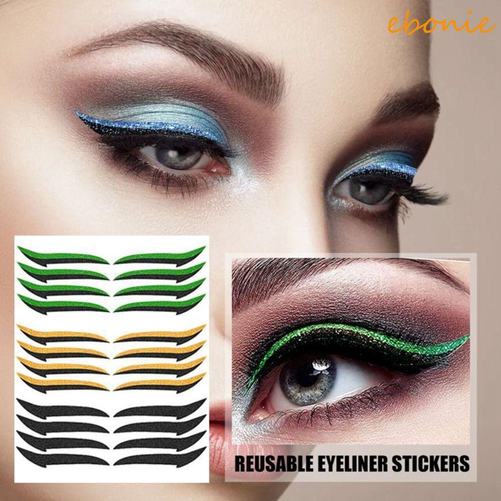 EBONIE Glitter Delineador Adesivo Sombra De Olho Adesivos Auto-À Prova Dwaterproof Água Cosméticos Beleza Maior Decalque