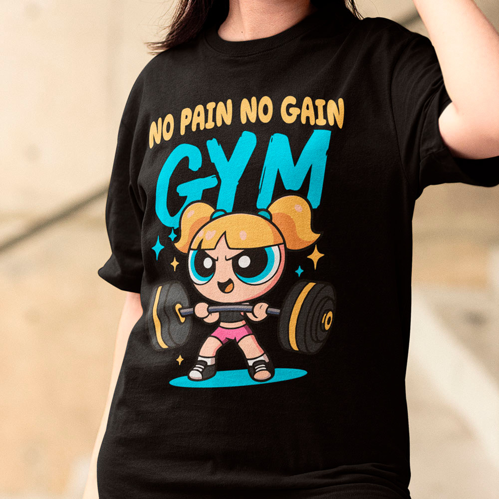 Camisa De Treino Lindinha Gym No Pain No Gain Camiseta Maromba Academia Camiseta Feminina Algodão