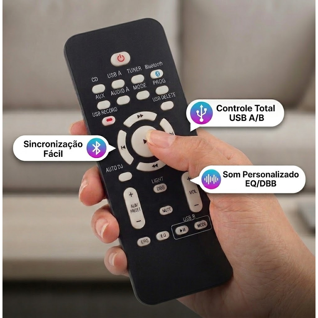 Controle Compatível com Mini System Philips Nitro Nx5 Nx6 Nx7 505x
