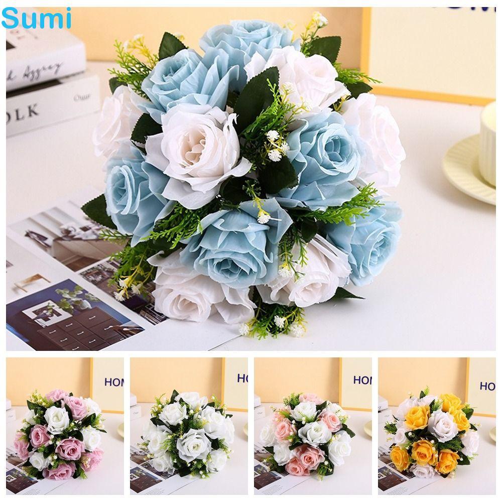Flores De Simulação LUCKY-SUMI , Mão De Tecido De Poliéster Segurando Flor De Rosa Artificial , Bola De