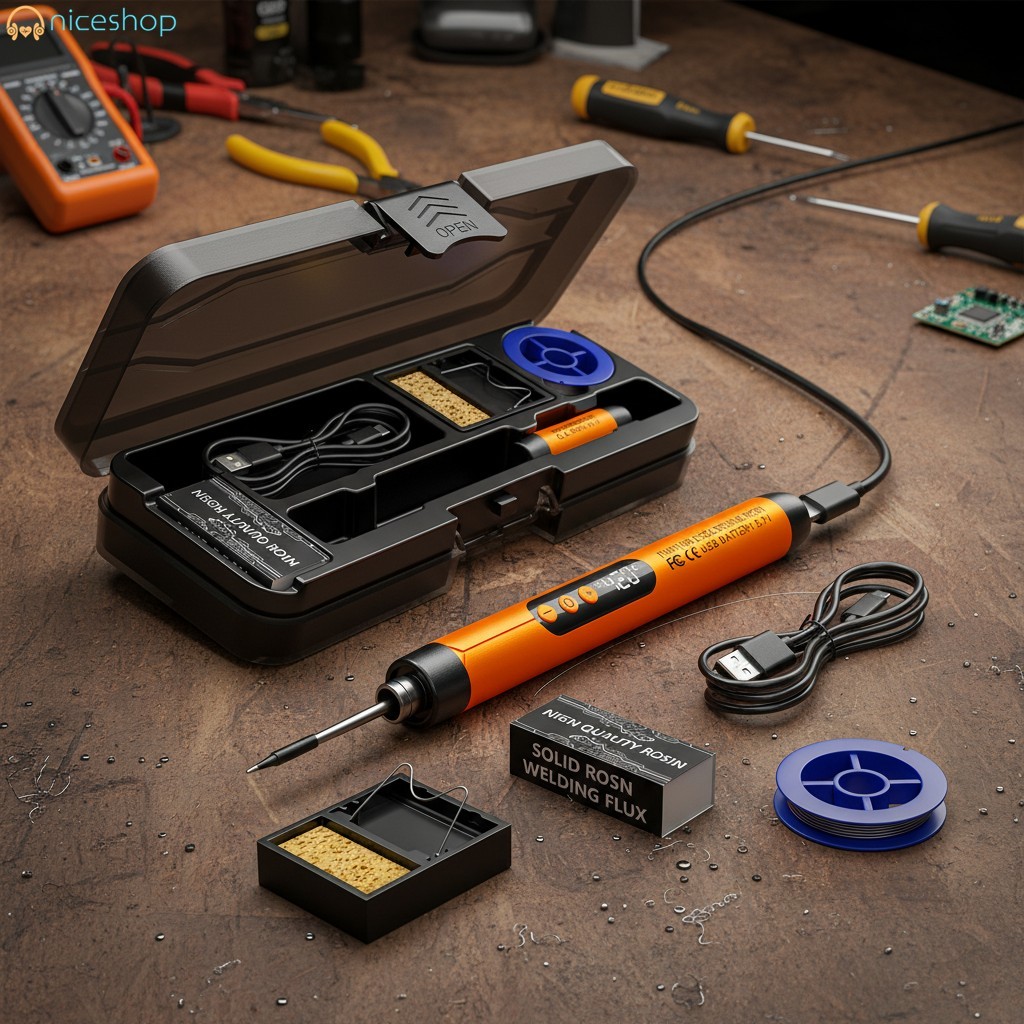 Kit De Ferro De Solda Digital USB Portátil Temperatura Ajustável Ferramenta De Reparo Eletrônico DIY