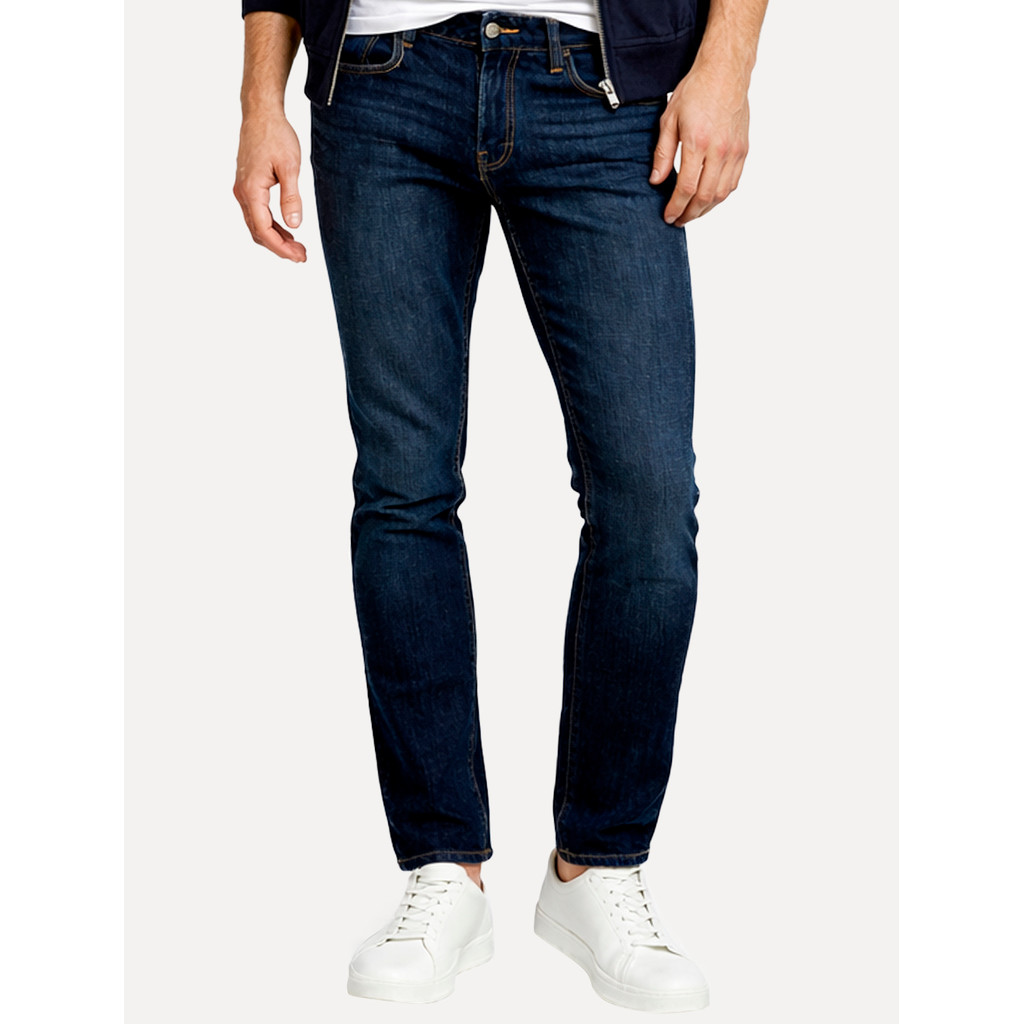 Calça Jeans Armani Exchange Original Masculina Slim Fit 5 Pockets Azul Escuro