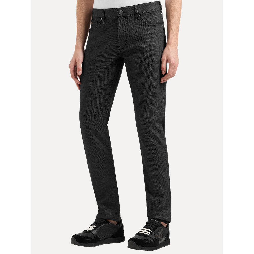 Calça Jeans Empório Armani Original Masculina J06 Slim Fit Armure 5 Pockets Preto