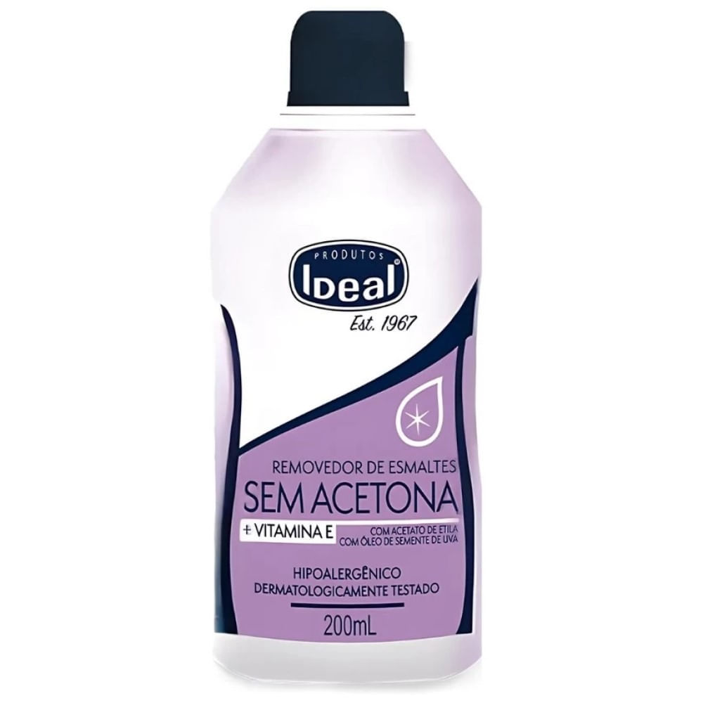 Removedor de Esmaltes Ideal Sem Acetona 200ml