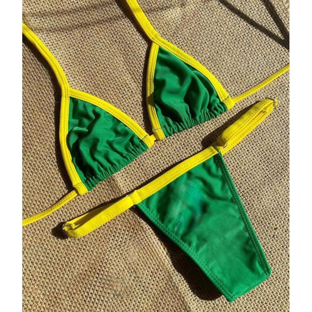 biquini fita brasil cortininha copa do mundo 2026 Fio Dental para mulheres Cortininha com Regulador bikini Cor